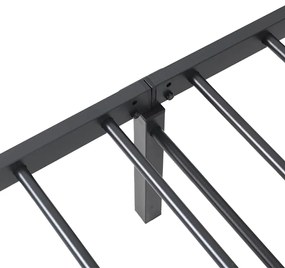 Estrutura de cama sem colchão Dobrável 107x203 cm aço preto