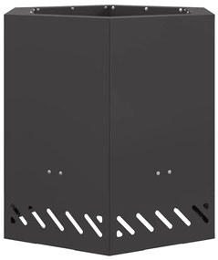Fogueira Sem Fumaça Hexagonal Preta 48x48x51 cm Aço