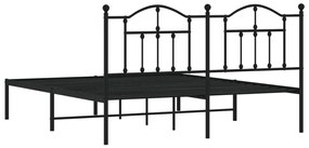 Estrutura de cama com cabeceira 183x213 cm metal preto