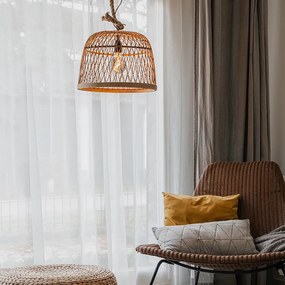 Candeeiro de suspensão rústico em vime - Calamus