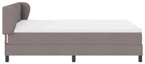 Cama Box Spring com Colchão Taupe 140x200 cm em Tecido
