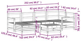 7 pcs conjunto sofás jardim madeira de pinho impregnada