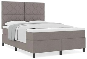 Cama Box Spring com Colchão Taupe 160x200 cm Tecido