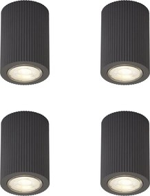 Conjunto de 4 focos de teto modernos pretos - Sprawl