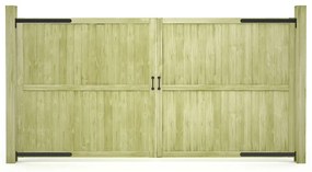 vidaXL Portões de jardim 2 pcs 300x150 cm pinho impregnado