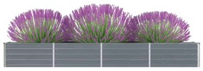 vidaXL Canteiro elevado jardim aço galvanizado 320x40x45 cm cinzento
