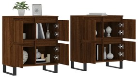 Aparadores 2 pcs derivados de madeira carvalho castanho