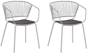 Conjunto de 2 cadeiras em metal prateado RIGBY Beliani