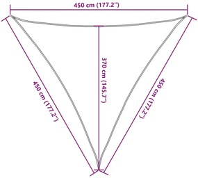 Para-sol estilo vela 160 g/m² 4,5x4,5x4,5 m PEAD cor creme
