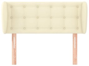 Cabeceira de cama c/ abas couro artificial 93x23x78/88 cm creme