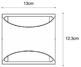 Candeeiro de parede moderno para exterior preto com LED de 2 luzes IP54 - Mal Moderno