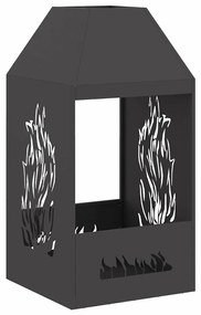 Fogão a Lenha Preto 50x50x100 cm Aço