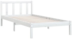 Estrutura de cama 90x200 cm pinho maciço branco