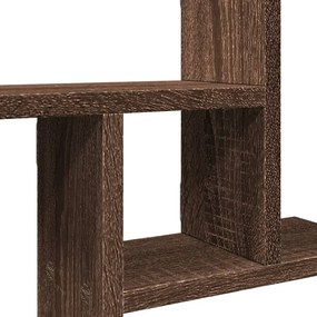 Prateleiras de parede 2 pcs derivados madeira carvalho castanho