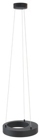 LED Candeeiro suspenso moderno preto 35cm regulável em 3 níveis - Organici Moderno