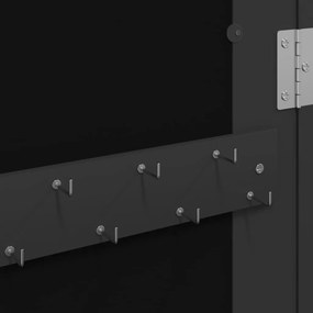 Móvel para joias de parede espelhado 30x8,5x90 cm preto