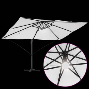 Guarda-Sol Cantilever Roma com LEDs na Cor Areia - 352x251x265 cm em A
