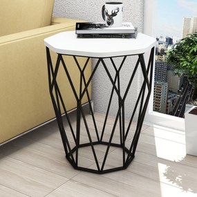Mesa de Apoio Sofya – Branco e Preto – 46x57x46 cm