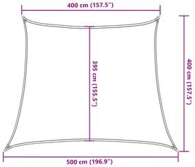 Para-sol estilo vela 160 g/m² 4/5x4 m PEAD cor creme