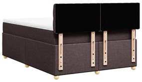 Cama com molas/colchão 140x190 cm tecido castanho-escuro
