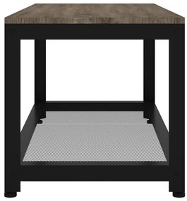 Mesa de centro 90x45x45 cm MDF e ferro cinzento e preto