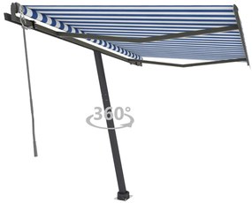 Toldo automático independente 350x250 cm azul e branco