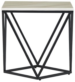 Mesa de apoio efeito de mármore com preto MALIBU Beliani