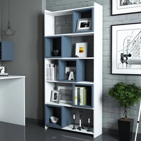 Estante Box – Branco e Azul – 80x170x22 cm