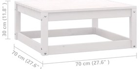 Apoio de pés p/ jardim c/ almofadões 2 pcs pinho maciço branco