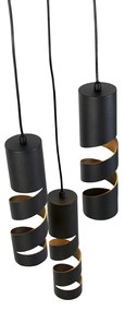 Moderne hanglamp zwart 3-lichts - Stream Moderno