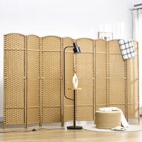 Biombo de Divisão Dobrável, 320 x 1,6 x 170 cm, 8 Painéis, Natural