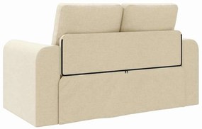 Sofá Cama de Chão 2 em 1 Creme 148x71x83 cm Tecido