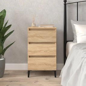 vidaXL Mesa de cabeceira 40x35x70 cm derivados madeira carvalho sonoma