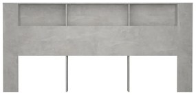 Armário de cabeceira 220x18,5x104,5 cm cinzento cimento