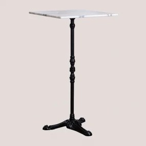 Mesa Alta De Bar Em Mármore Roma Mármore Branco Guangxi & Quadrado & Preto - Sklum