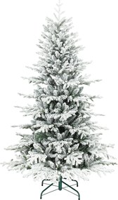 Árvore de Natal artificial com efeito de neve, 180 cm, com 1815 ramos, suporte metálico dobrável, verde