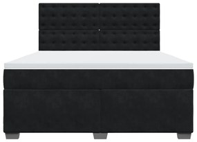 Cama com molas/colchão 180x200 cm veludo preto