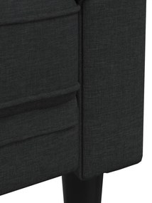 3 pcs conjunto de sofás tecido preto