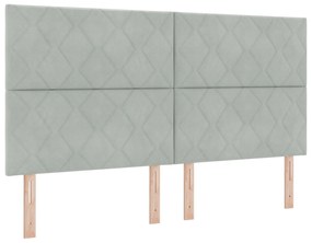 Cabeceira Design Blocos de Diamante Cinza Claro 180 cm Veludo