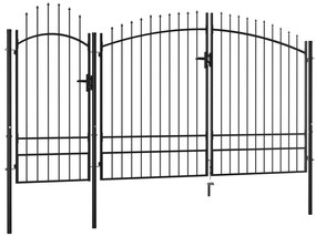 Portão de jardim 2,45x4 m aço preto
