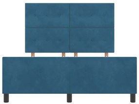 Cama vidaXL Azul Escuro 140x190 cm Veludo