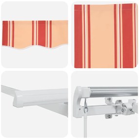 Toldo Retrátil Multicolorido e Amarelo e Laranja e Branco
