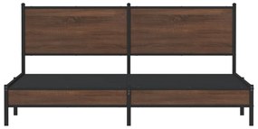 Estrutura cama sem colchão 160x200 cm metal carvalho castanho