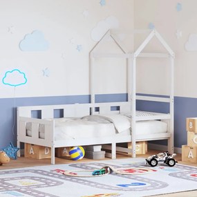vidaXL Sofá-cama c/ telhado 90x190 cm madeira de pinho maciça branco