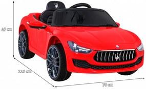 Carro elétrico para Crianças 12V Maserati Ghibli Rodas de EVA, Assento de couro vermelho