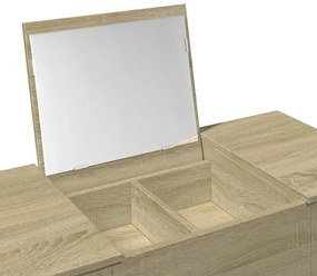 Toucador com espelho 100x45x76 cm cor carvalho sonoma