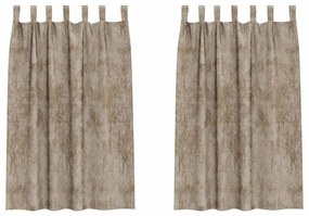 Cortinas de Veludo - 2 Peças com Ilhós Champagne 175x140 cm