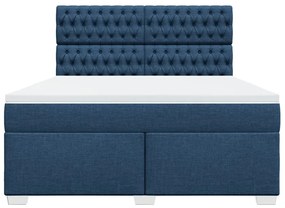 Cama com molas/colchão 180x200 cm tecido azul