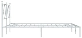 Estrutura de cama com cabeceira 140x190 cm metal branco