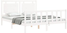Cama sem colchão 160x200 cm madeira de pinho maciça branco
